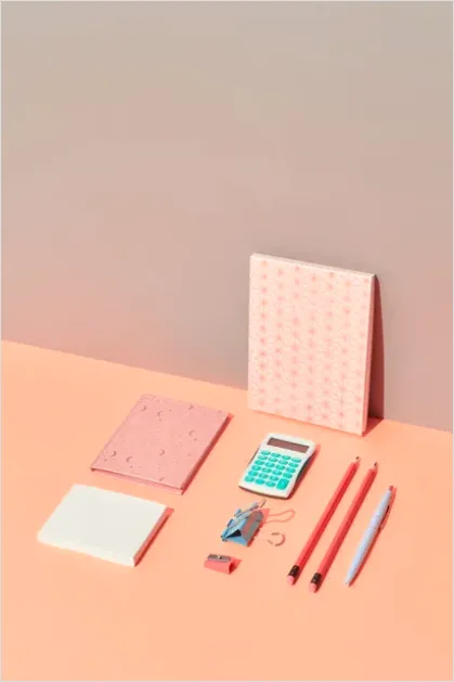 Detail Notebooks Pencils Desk Flat Lay Number 14