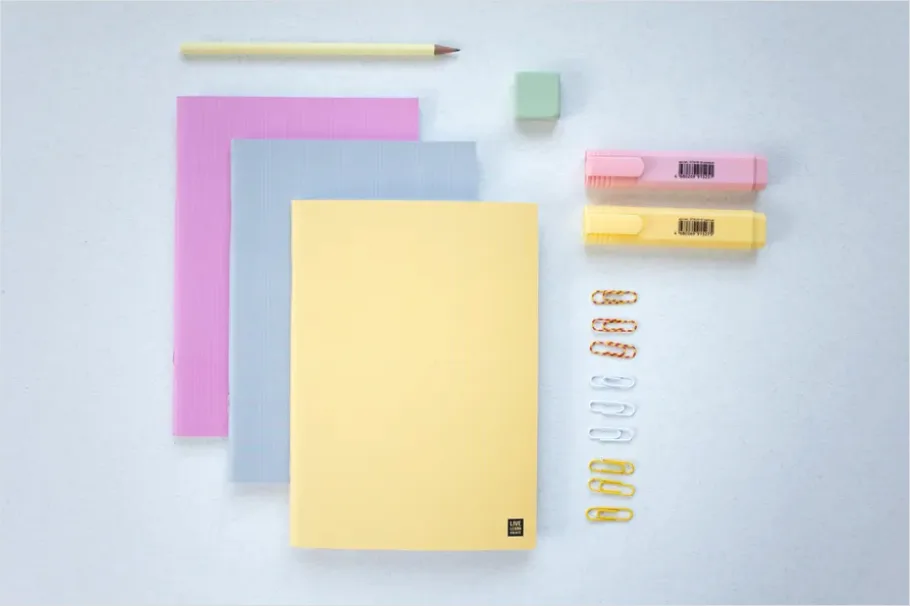 Detail Notebooks Pencils Desk Flat Lay Number 3