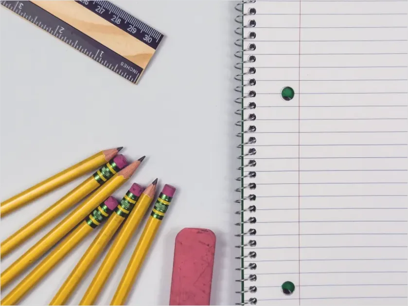 Detail Notebooks Pencils Desk Flat Lay Number 4