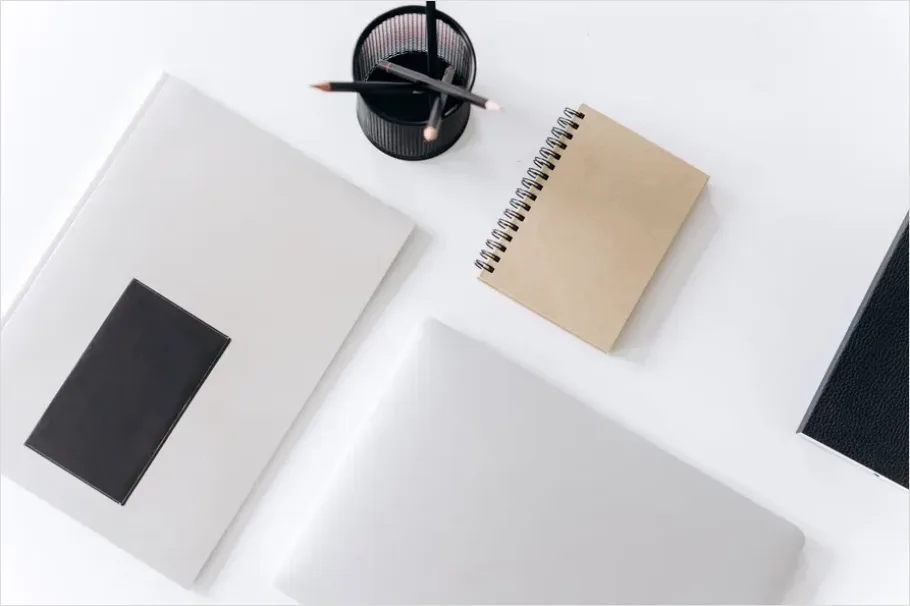 Detail Notebooks Pencils Desk Flat Lay Number 6
