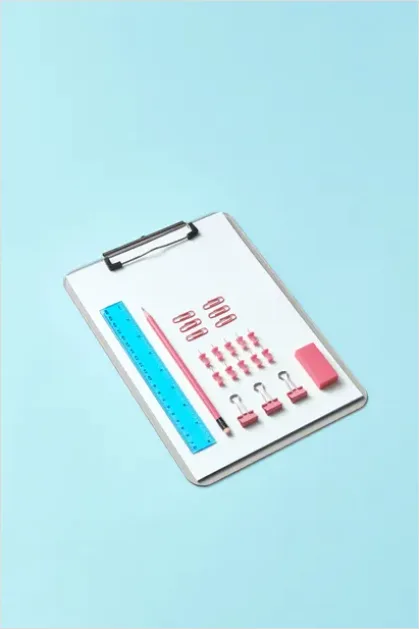 Detail School Supplies Flat Lay Photo Number 15
