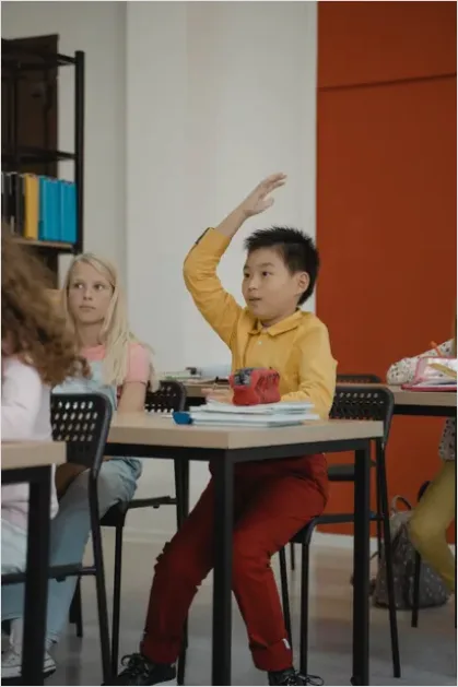 Detail Students Raising Hands Classroom Photo Number 5