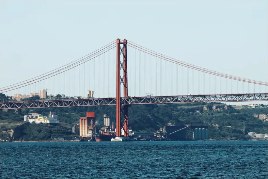 Detail Suspension Bridge City Skyline Photo Number 6