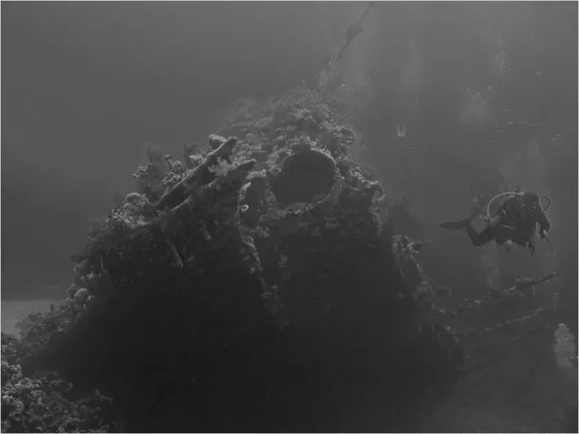 Detail Underwater Wreck With Diver Photo Number 13
