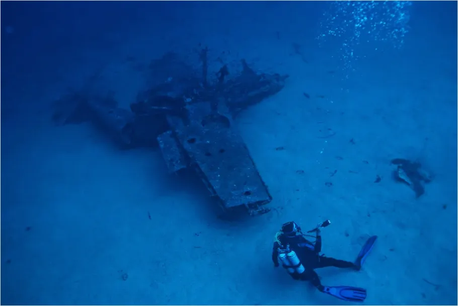 Detail Underwater Wreck With Diver Photo Number 10