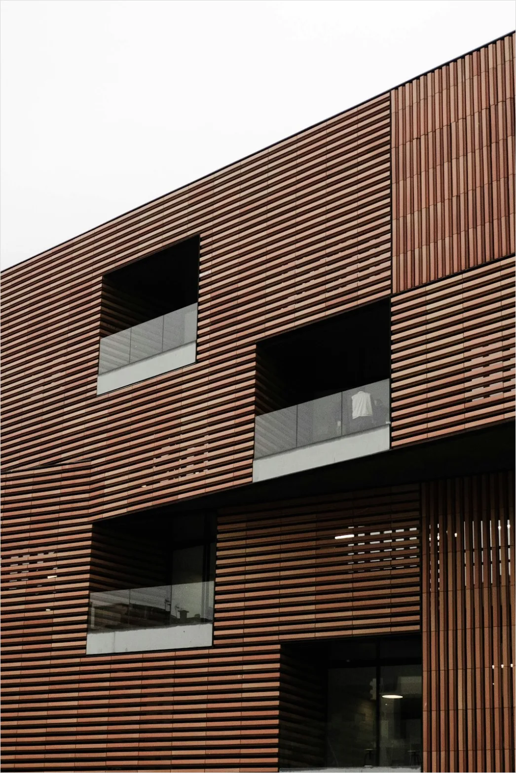 Detail Wood Slat Facade Modern Architecture Photo Number 6
