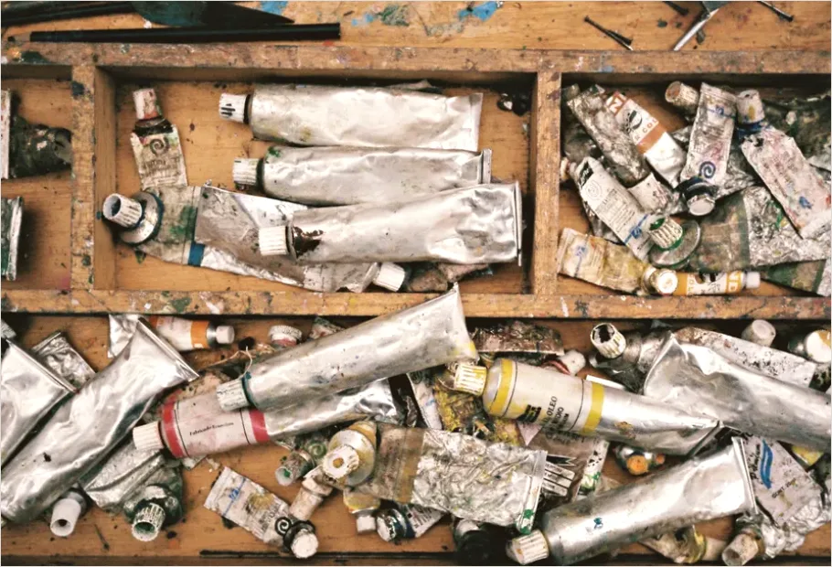 Detail Artist Studio Workspace Paint Supplies Number 13
