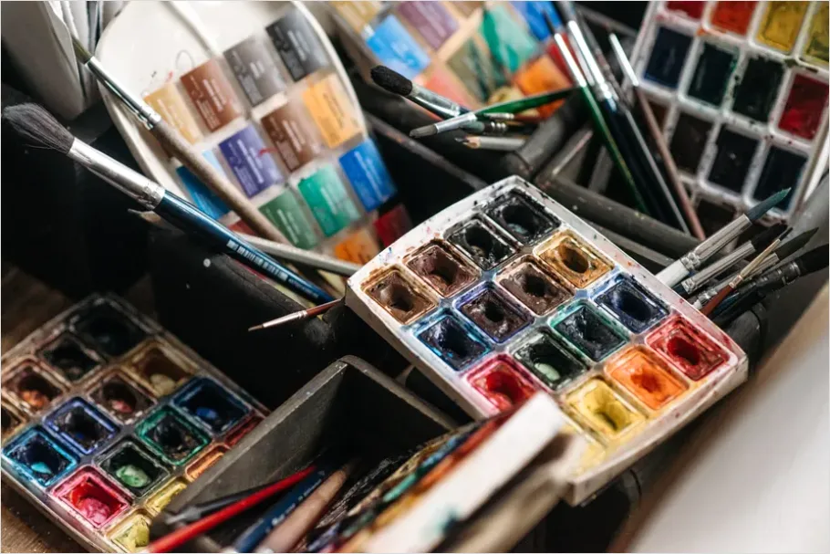 Detail Artist Studio Workspace Paint Supplies Number 7