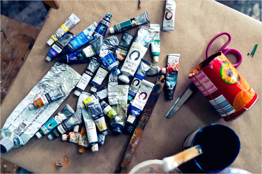 Detail Artist Studio Workspace Paint Supplies Number 9