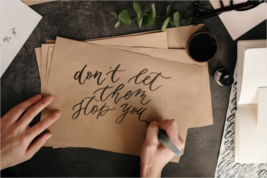 Detail Brush Lettering Quote On Paper Number 3