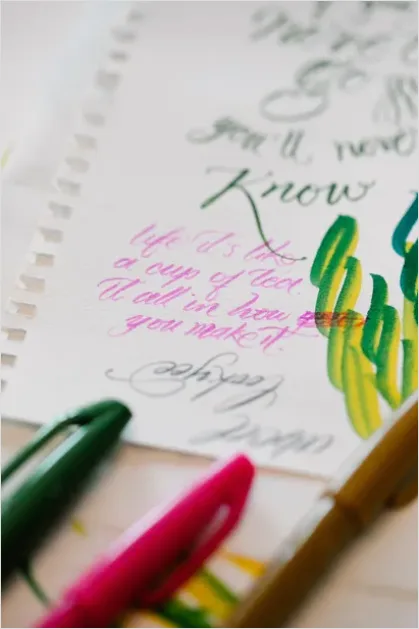 Detail Brush Lettering Quote On Paper Number 8