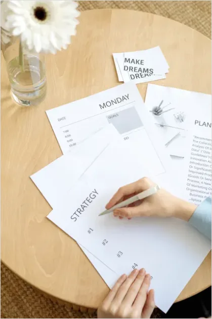 Detail Business Strategy Planning On Paper Flat Lay Number 13