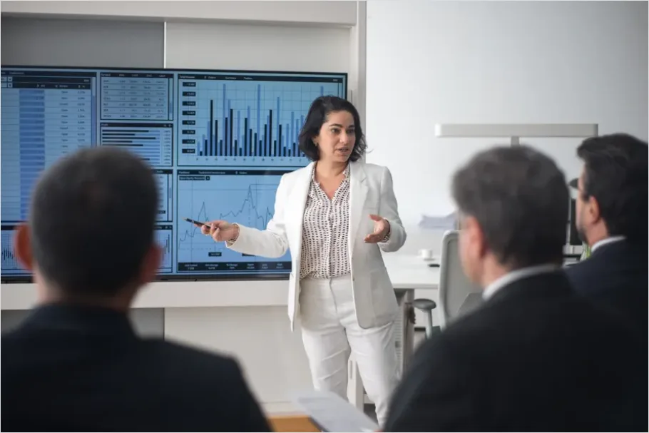 Detail Consultant Presenting Financial Strategy Photo Number 7