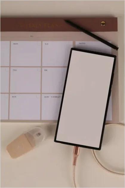 Detail Content Planning Calendar Desk Flat Lay Number 12