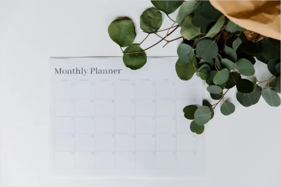 Detail Content Planning Calendar Desk Flat Lay Number 15