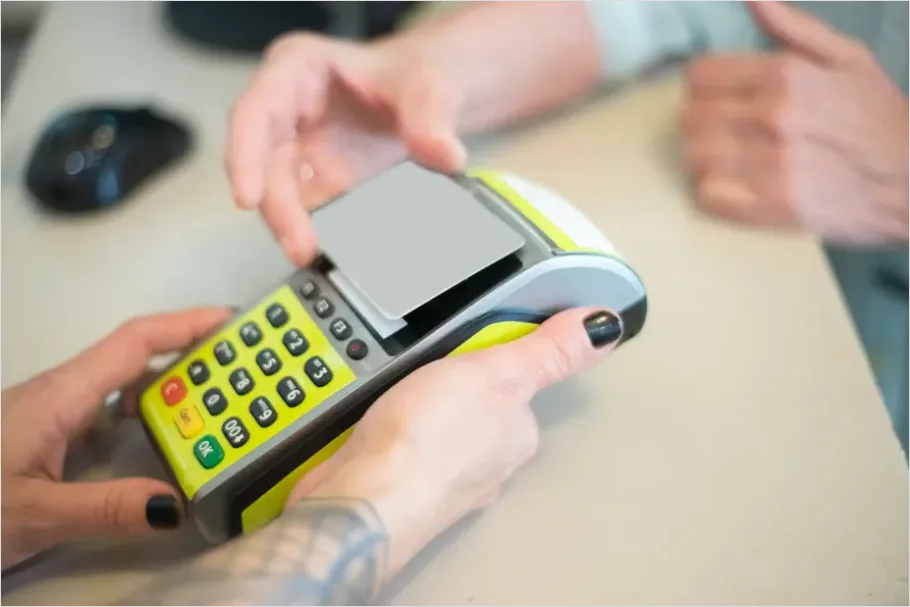 Detail Credit Card Payment Terminal Close Up Photo Number 15