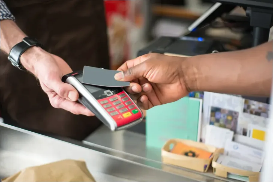 Detail Credit Card Payment Terminal Close Up Photo Number 9