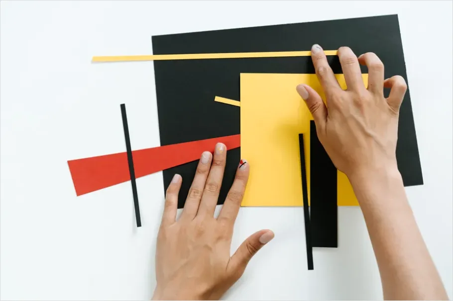 Detail Cut Paper Collage Abstract Shapes Number 11
