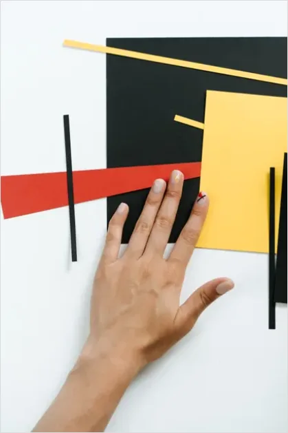 Detail Cut Paper Collage Abstract Shapes Number 12