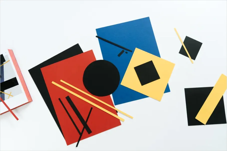 Detail Cut Paper Collage Abstract Shapes Number 5