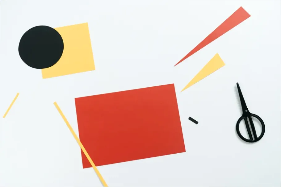 Detail Cut Paper Collage Abstract Shapes Number 8