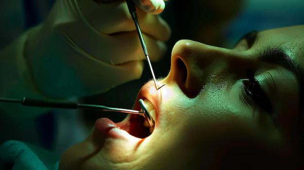 Detail Dentist Examining Patient Mouth Close Up Number 15