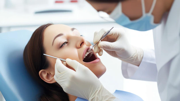 Detail Dentist Examining Patient Mouth Close Up Number 3