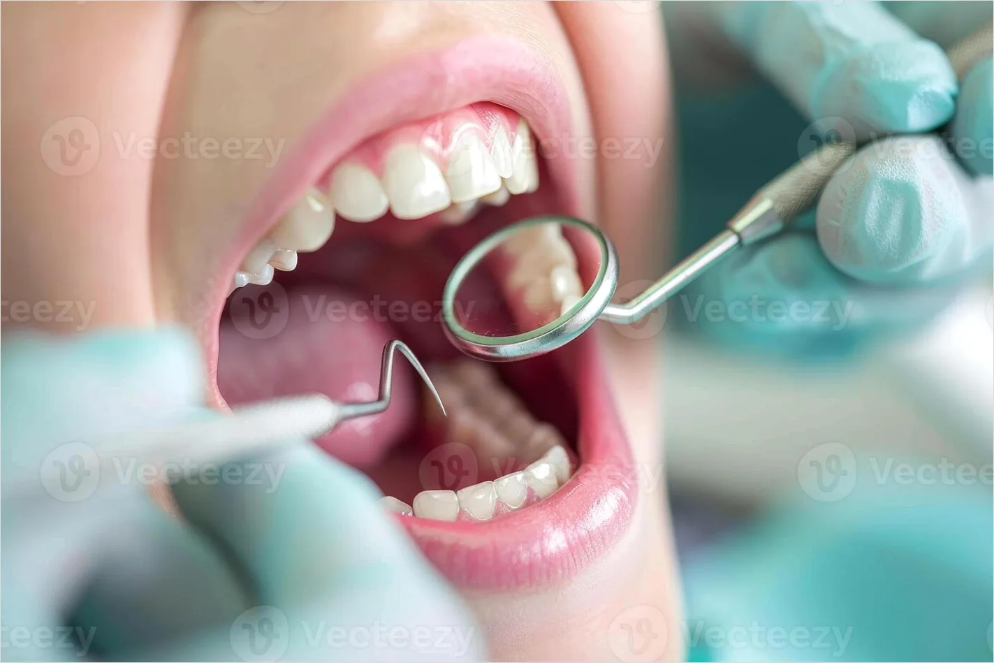 Detail Dentist Examining Patient Mouth Close Up Number 5