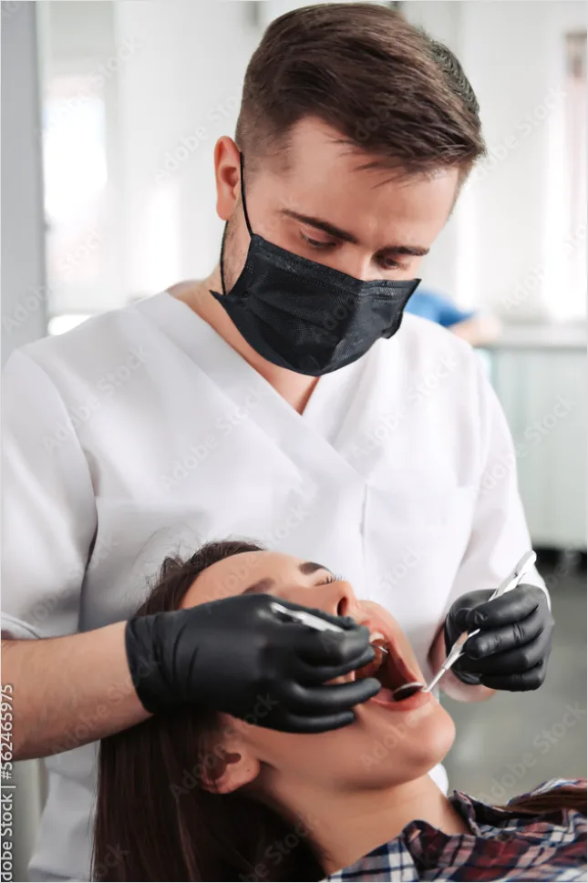 Detail Dentist Examining Patient Mouth Close Up Number 8