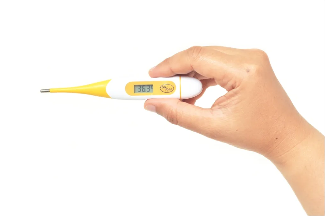 Detail Digital Thermometer Reading Temperature Close Up Number 11