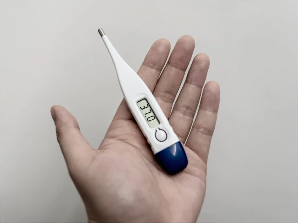 Detail Digital Thermometer Reading Temperature Close Up Number 12