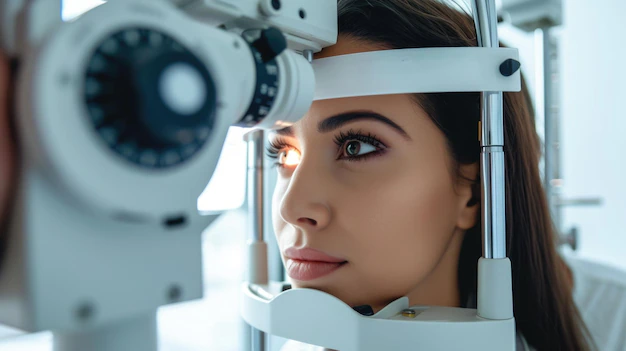 Detail Eye Doctor Exam Phoropter Close Up Number 12