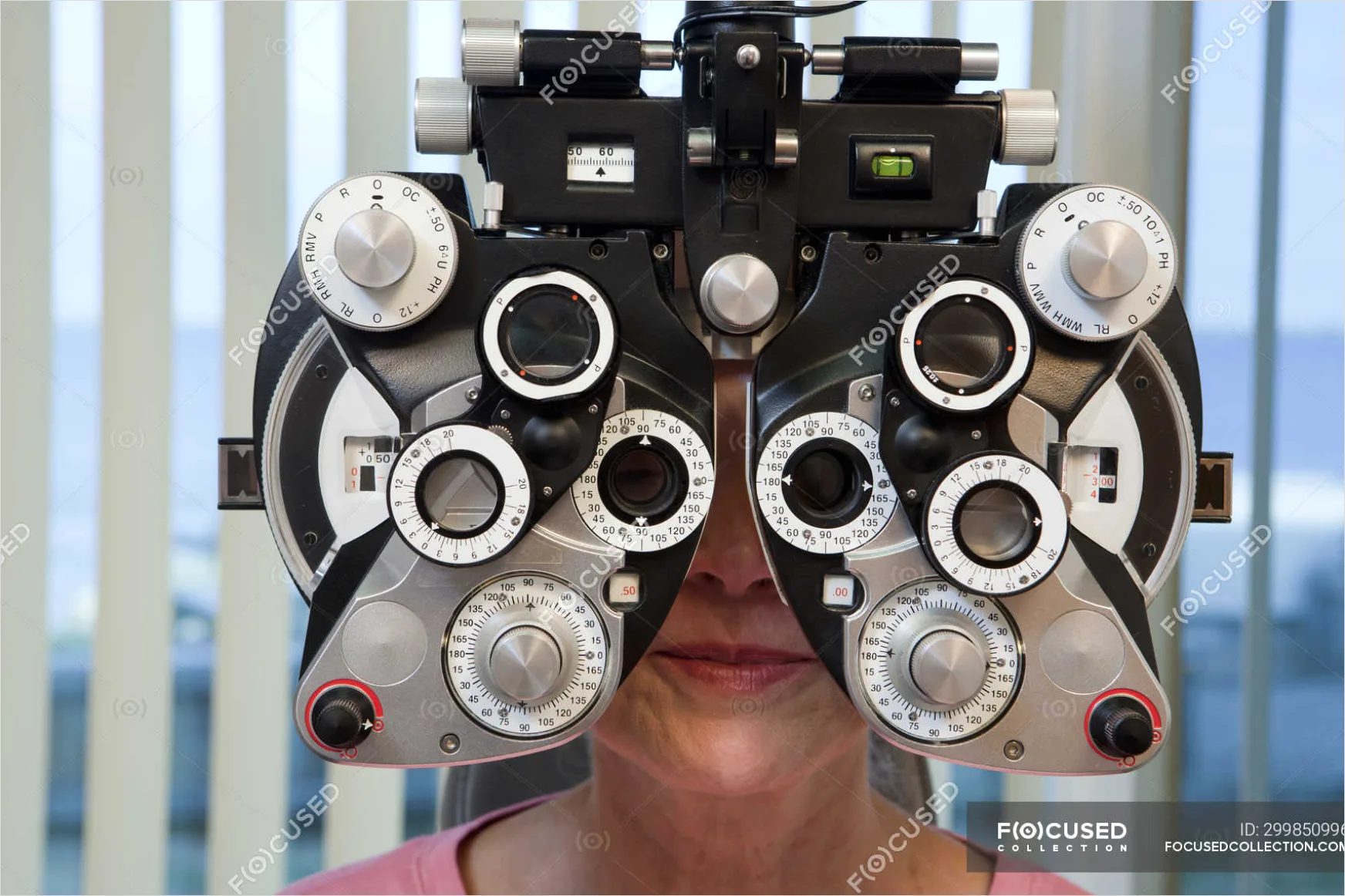 Detail Eye Doctor Exam Phoropter Close Up Number 10