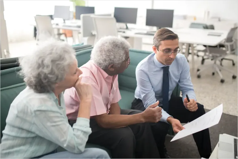 Detail Financial Planning Meeting Advisor Client Photo Number 2