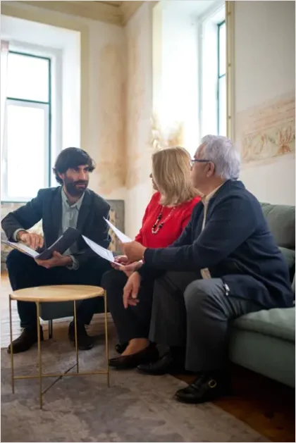 Detail Financial Planning Meeting Advisor Client Photo Number 6