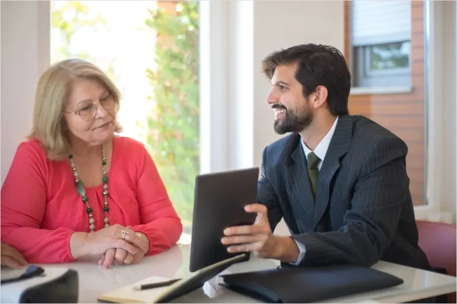 Detail Financial Planning Meeting Advisor Client Photo Number 7
