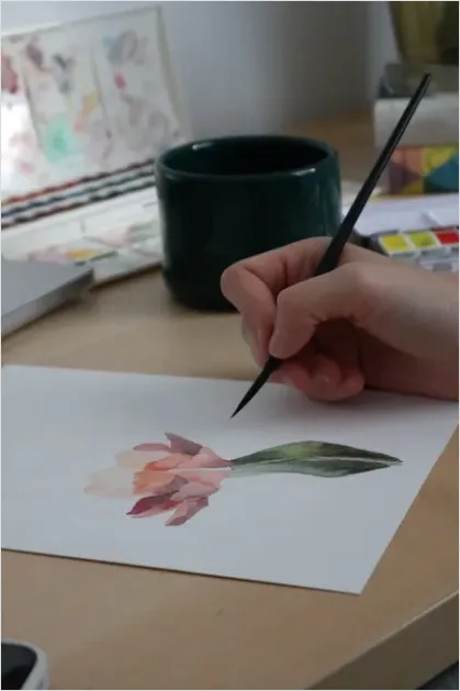 Detail Floral Illustration Watercolor Bouquet Number 2