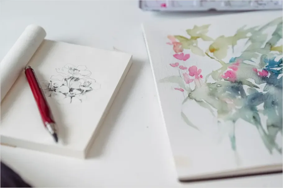 Detail Floral Illustration Watercolor Bouquet Number 13