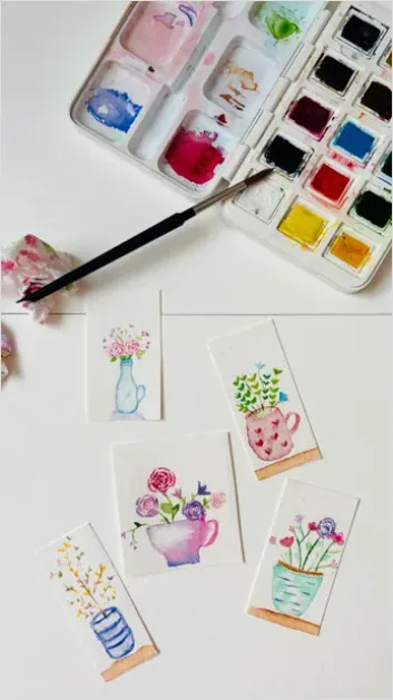 Detail Floral Illustration Watercolor Bouquet Number 15
