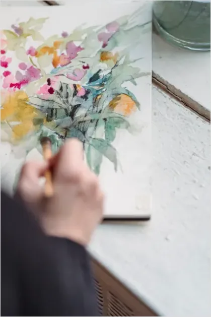Detail Floral Illustration Watercolor Bouquet Number 3