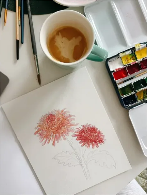 Detail Floral Illustration Watercolor Bouquet Number 5