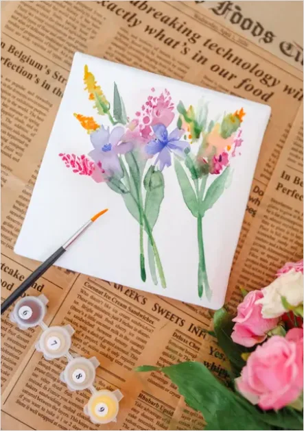 Detail Floral Illustration Watercolor Bouquet Number 7