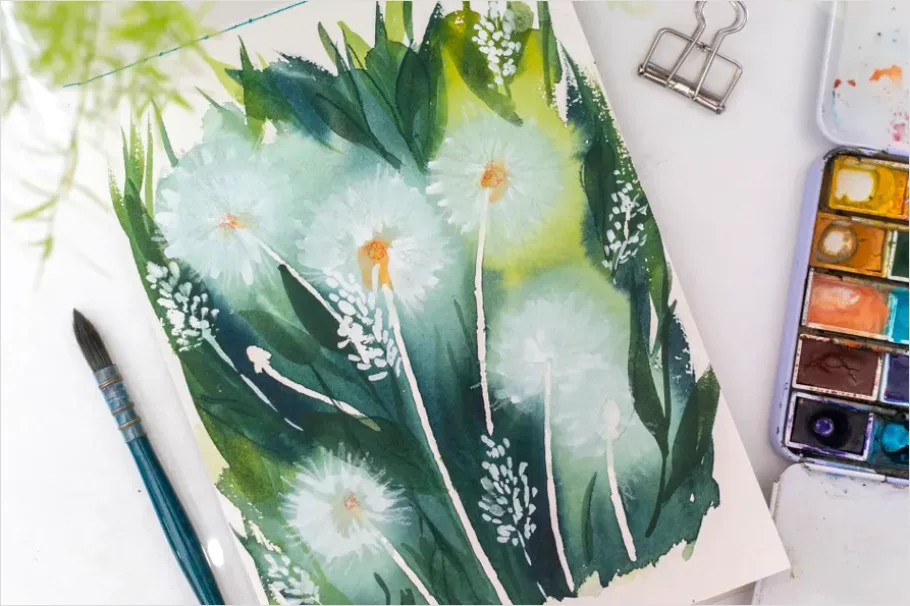Detail Floral Illustration Watercolor Bouquet Number 8