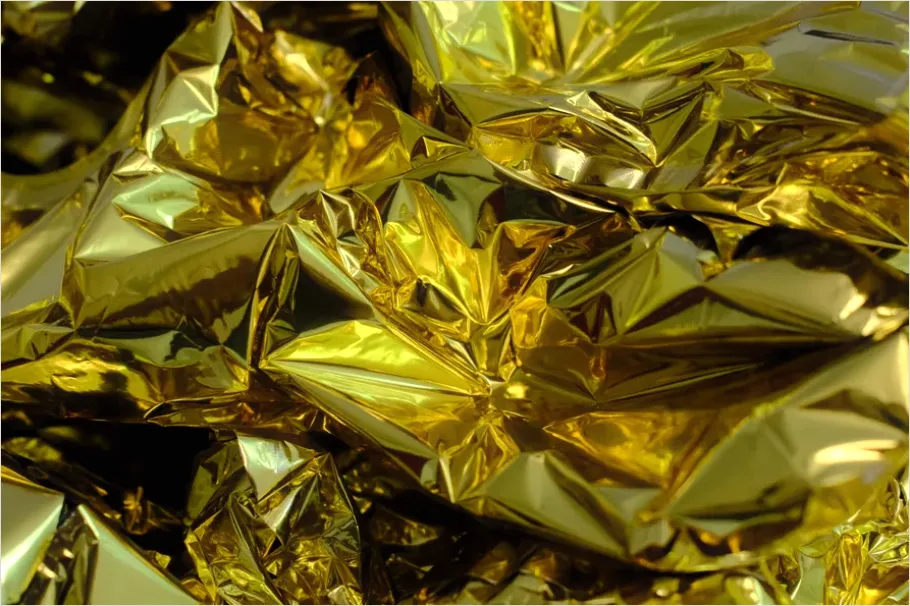 Detail Gold Foil Texture Background Shiny Number 5