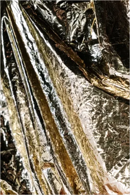 Detail Gold Foil Texture Background Shiny Number 7