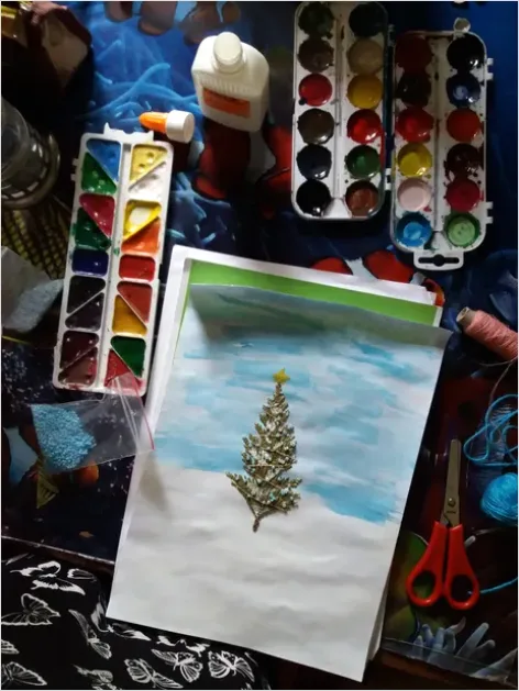 Detail Holiday Illustration Christmas Watercolor Scene Number 12