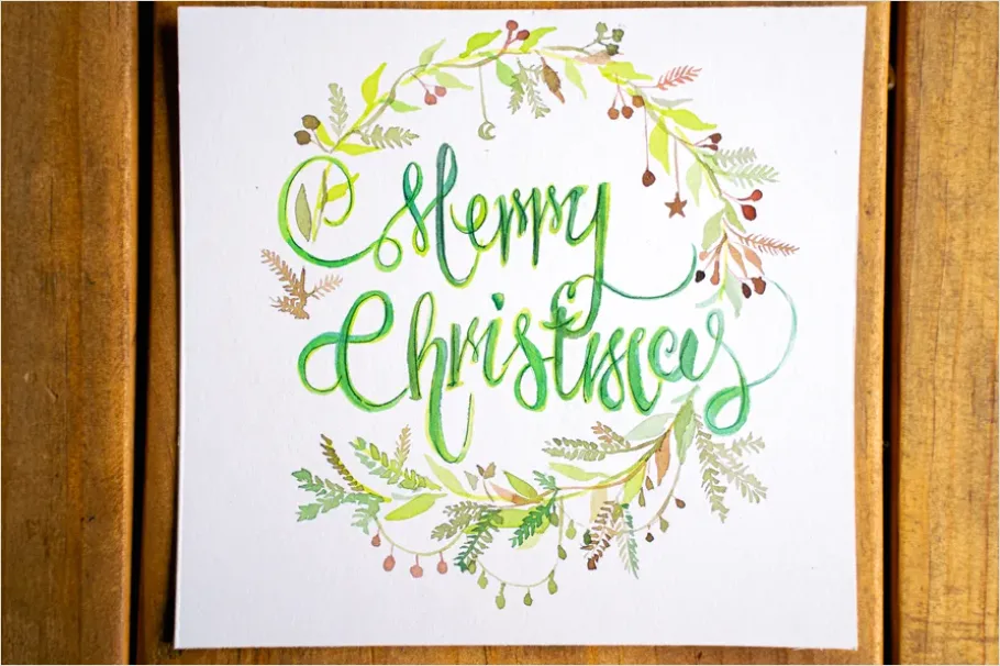 Detail Holiday Illustration Christmas Watercolor Scene Number 15
