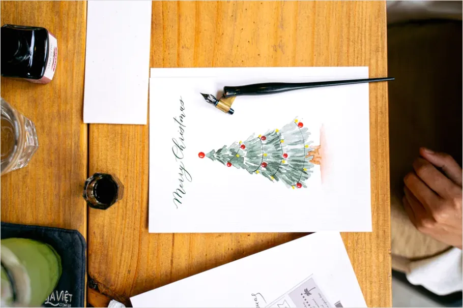 Detail Holiday Illustration Christmas Watercolor Scene Number 5