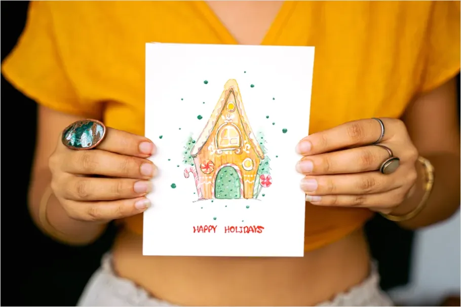Detail Holiday Illustration Christmas Watercolor Scene Number 7