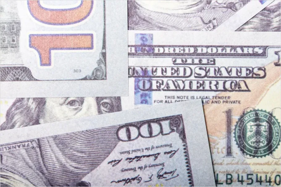 Detail Hundred Dollar Bills Close Up Texture Number 2